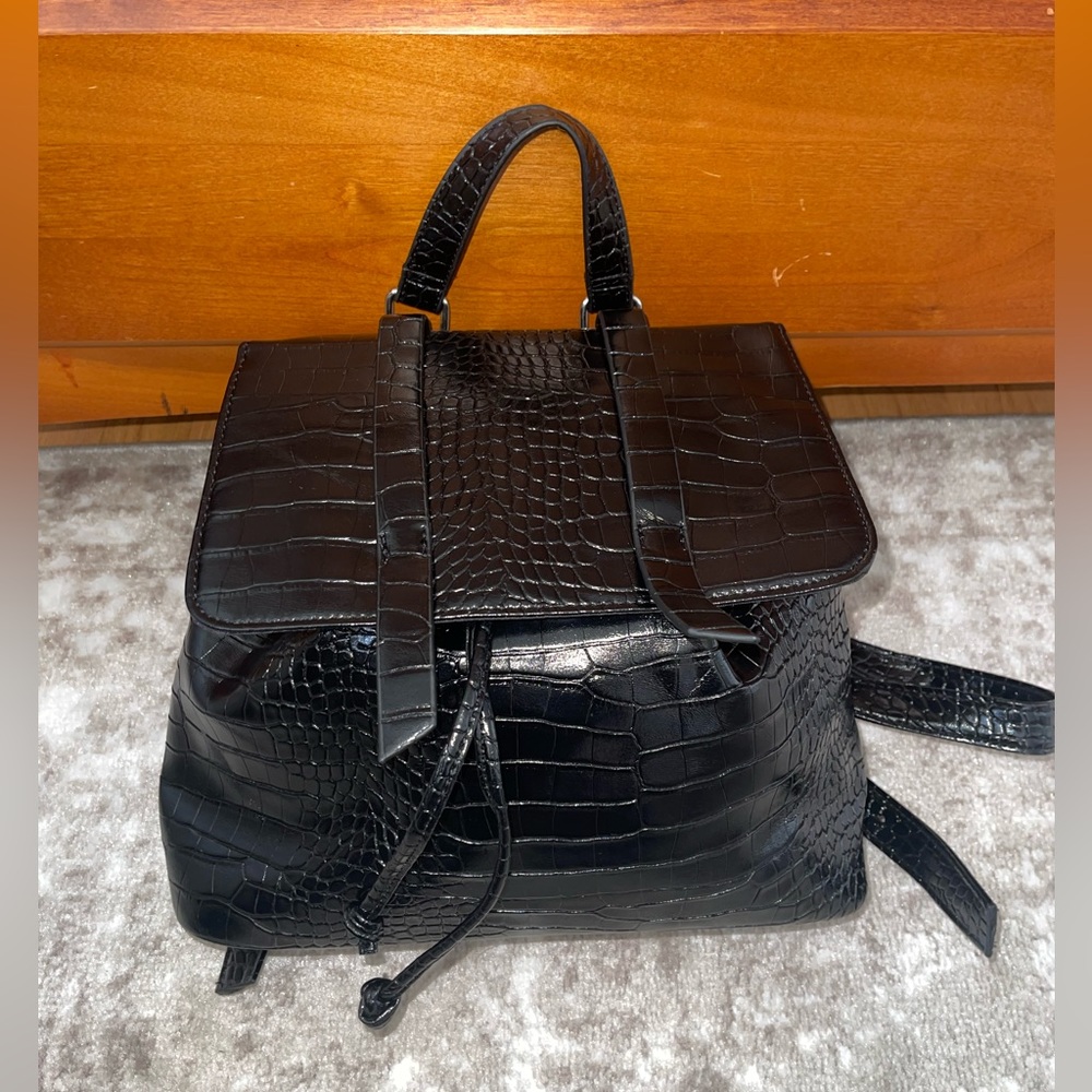 Faux Croc Backpack